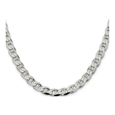 Sterling Silver 7.4mm Curb Flat Anchor Chain – view 2