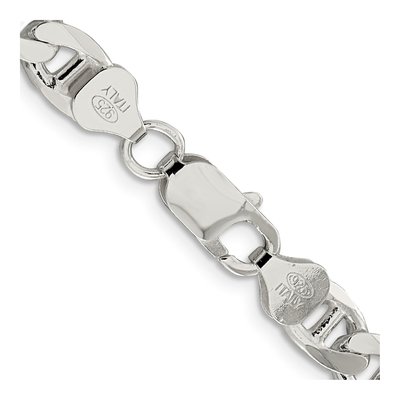 Sterling Silver 7.4mm Curb Flat Anchor Chain – view 3