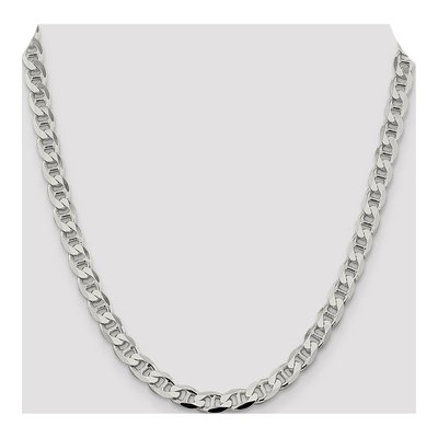 Sterling Silver 7.4mm Curb Flat Anchor Chain – view 4