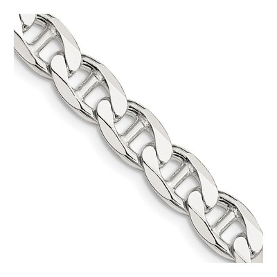 Sterling Silver 7.4mm Curb Flat Anchor Chain
