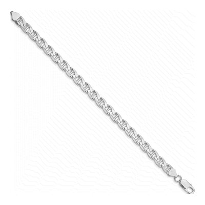 Sterling Silver 7.4mm Anchor Chain Anklet, Italy – view 2