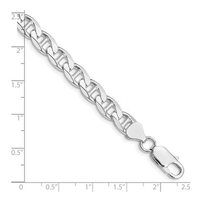 Sterling Silver 7.4mm Anchor Chain Anklet, Italy – view 3