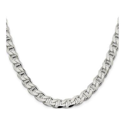 Sterling Silver 8.25mm Curb Flat Anchor Chain – view 2