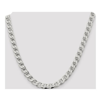 Sterling Silver 8.25mm Curb Flat Anchor Chain – view 4
