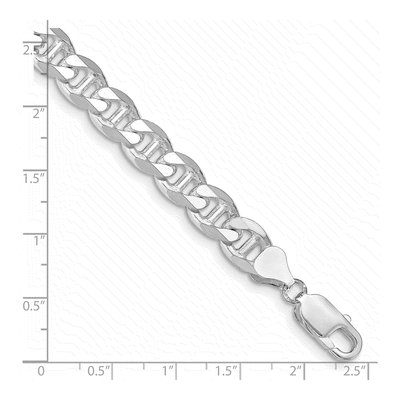 Sterling Silver 8.25mm Flat Curb Anchor Chain Bracelet – view 3