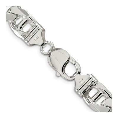 Sterling Silver 10.5mm Flat Curb Anchor Chain – view 3