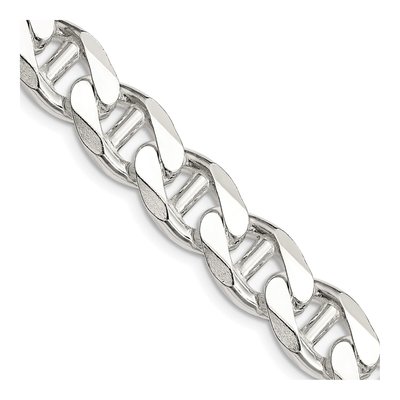 Sterling Silver 10.5mm Flat Curb Anchor Chain