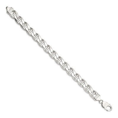 Sterling Silver 10.5mm Curb Flat Anchor Chain Bracelet – view 2