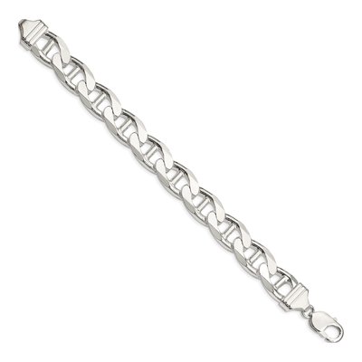 Sterling Silver 13.5mm Curb Flat Anchor Chain Bracelet – view 2