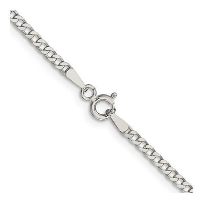 Sterling Silver 2.3mm Beveled Curb Chain – view 3
