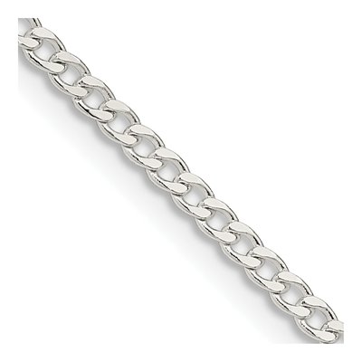 Sterling Silver 2.3mm Beveled Curb Chain