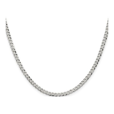 Sterling Silver 3.2mm Beveled Curb Chain – view 2