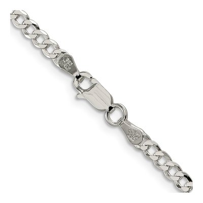 Sterling Silver 3.2mm Beveled Curb Chain – view 3