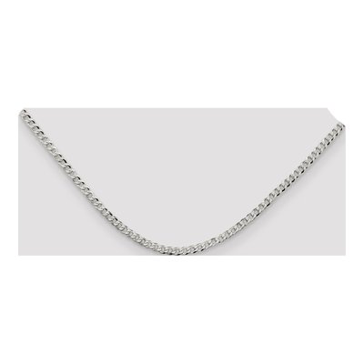 Sterling Silver 3.2mm Beveled Curb Chain – view 4