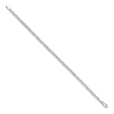 Sterling Silver 3.2mm Beveled Curb Chain Bracelet – view 2