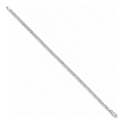 Sterling Silver 3.2mm Beveled Curb Chain Bracelet – view 2