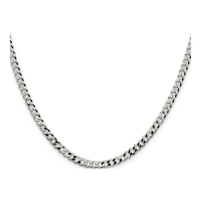 Sterling Silver 4mm Beveled Curb Chain – view 2