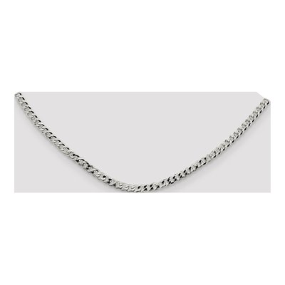 Sterling Silver 4mm Beveled Curb Chain – view 4