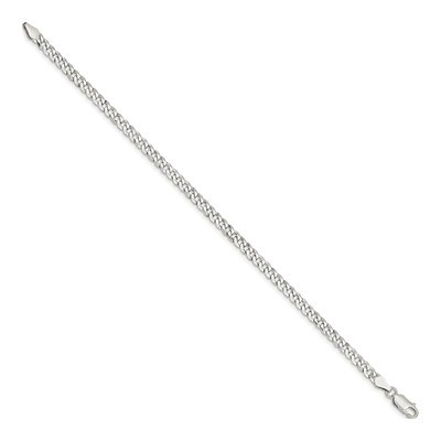 Sterling Silver 4mm Beveled Curb Chain Bracelet – view 2