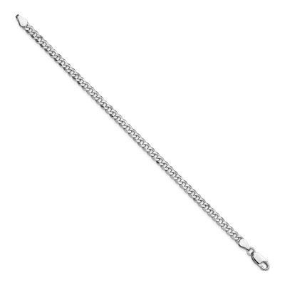Sterling Silver 4mm Beveled Curb Chain Bracelet – view 2