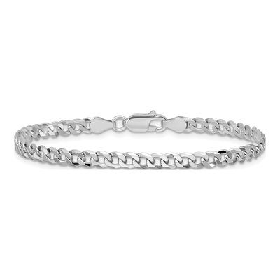 Sterling Silver 4mm Beveled Curb Chain Bracelet – view 3