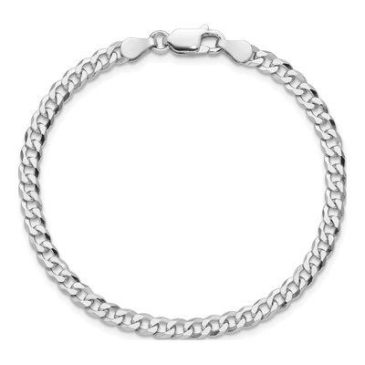 Sterling Silver 4mm Beveled Curb Chain Bracelet – view 4
