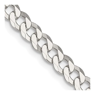 Sterling Silver 5mm Beveled Curb Chain