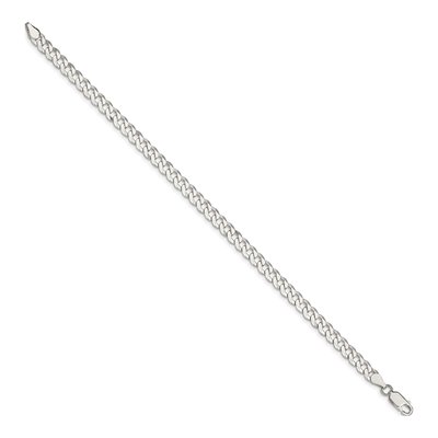 Sterling Silver 5mm Beveled Curb Chain Bracelet – view 2