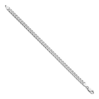 Sterling Silver 5mm Beveled Curb Chain Bracelet – view 2