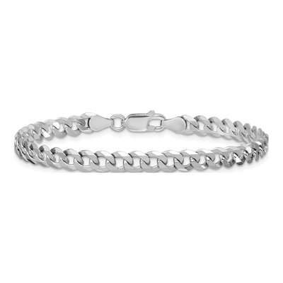 Sterling Silver 5mm Beveled Curb Chain Bracelet – view 3