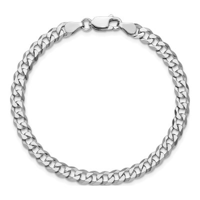Sterling Silver 5mm Beveled Curb Chain Bracelet – view 4