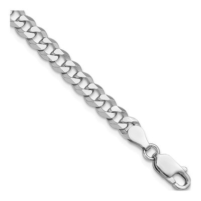 Sterling Silver 5mm Beveled Curb Chain Bracelet