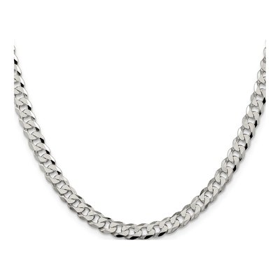 Sterling Silver 6mm Beveled Curb Chain – view 2