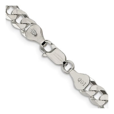 Sterling Silver 6mm Beveled Curb Chain – view 3