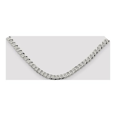Sterling Silver 6mm Beveled Curb Chain – view 4