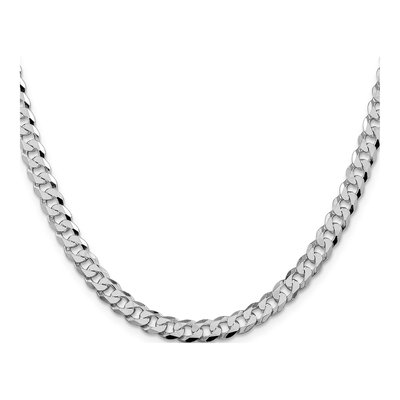 Sterling Silver 6mm Beveled Curb Chain – view 2