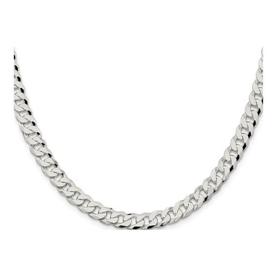 Sterling Silver 7mm Beveled Curb Chain – view 2