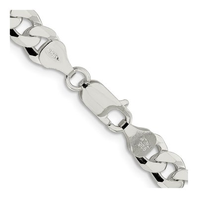 Sterling Silver 7mm Beveled Curb Chain – view 3