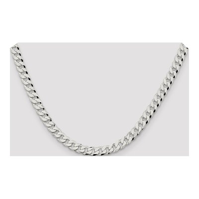 Sterling Silver 7mm Beveled Curb Chain – view 4