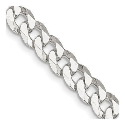 Sterling Silver 7mm Beveled Curb Chain