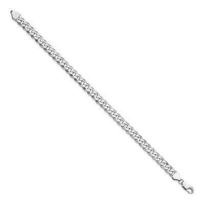 Sterling Silver 7mm Beveled Curb Chain Bracelet – view 2