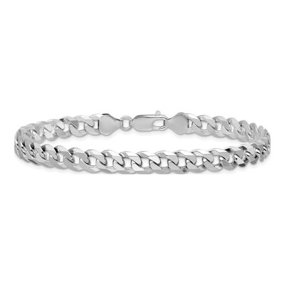 Sterling Silver 7mm Beveled Curb Chain Bracelet – view 3