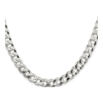 Sterling Silver 8.5mm Beveled Curb Chain – view 2