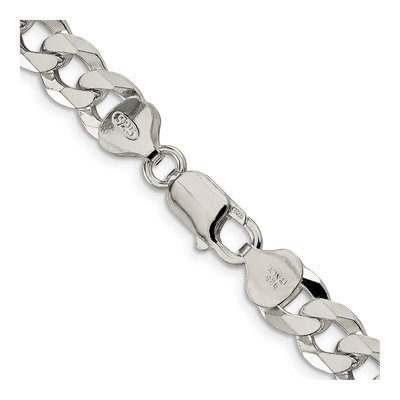 Sterling Silver 8.5mm Beveled Curb Chain – view 3