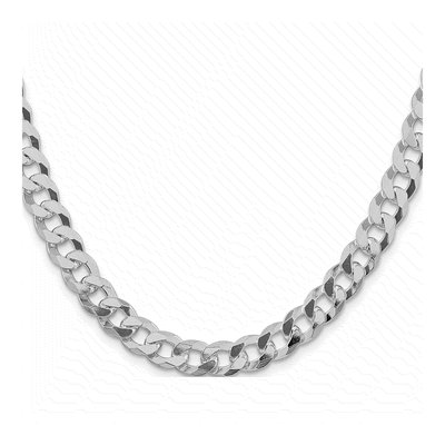 Sterling Silver 8.5mm Beveled Curb Chain – view 3