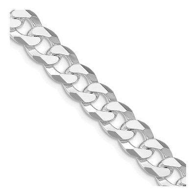 Sterling Silver 8.5mm Beveled Curb Chain