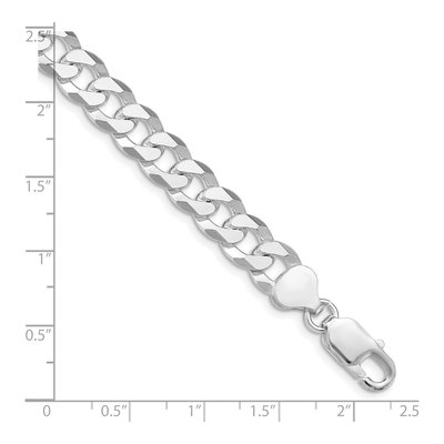 Sterling Silver 8.5mm Beveled Curb Chain Bracelet – view 4