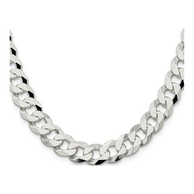 Sterling Silver 10.6mm Beveled Curb Chain – view 2