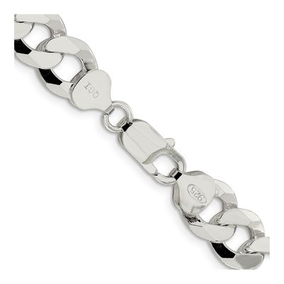 Sterling Silver 10.6mm Beveled Curb Chain – view 3