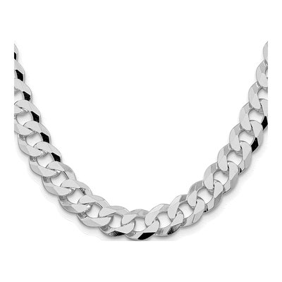 Sterling Silver 10.6mm Beveled Curb Chain – view 2